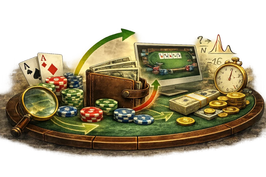 Poker bankroll management concept illustration