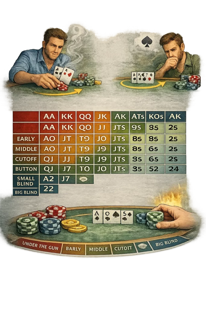 Preflop tight aggressive hand range chart